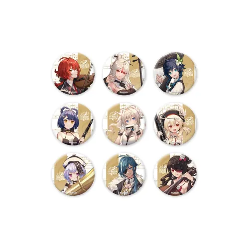 GenShin Venti Barbara Qiqi Cola Diluc Beiying Qingkong Kaya Xiangpi Symphony Into Dream Collection Character Badges