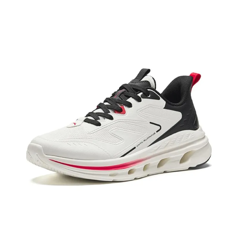 Anta Abrasion Resistant Breathable Low Top Running Shoes Men's Black White-1