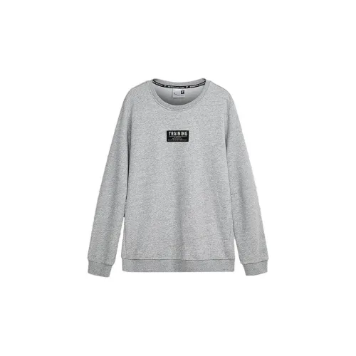 QIAODAN Sweatshirts Men Titanium Silver Gray Jacquard