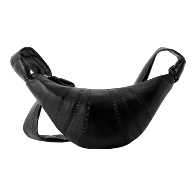 Lemaire Croissant Series Sheepskin Croissant Bag Crossbody Bag Shoulder Bag Unisex Black-0