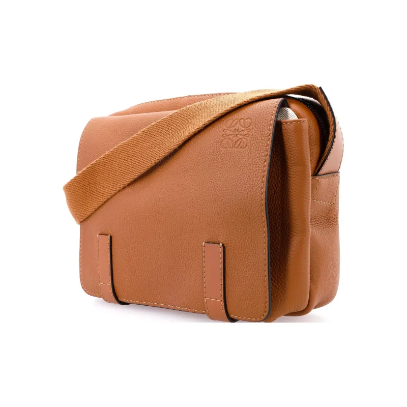 LOEWE Military Rolled Cow Leather Messenger Bag Shoulder Bag Crossbody Bag Extra Small Men's Tawny-1