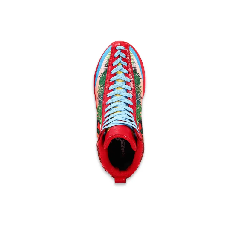 SOULSFENG Mid Top Basketball Shoes Unisex Red-5