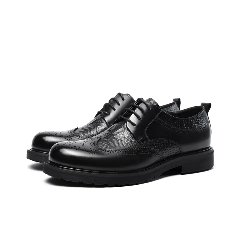 LAORENTOU Dress Shoes Men Low Top Black/Brown-2