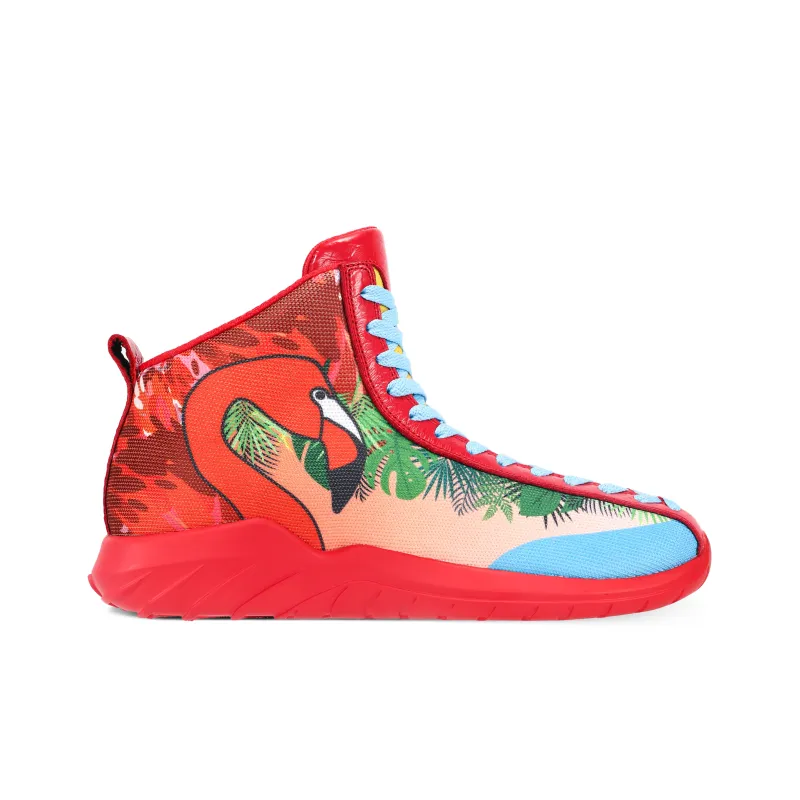 SOULSFENG Mid Top Basketball Shoes Unisex Red-1