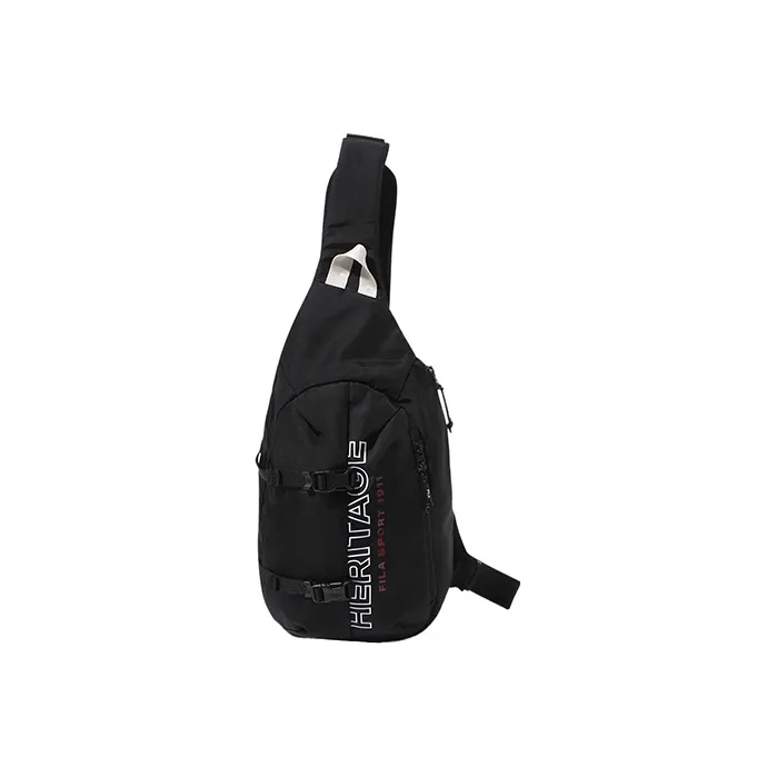 FILA Nylon Shoulder Bag, Crossbody Bag, Sling Bag Regular Unisex Black-0