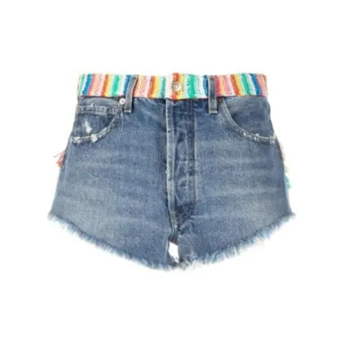 Alanui Over The Rainbow Denim Shorts