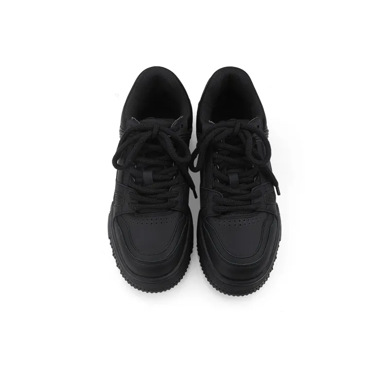 HANQIAORIJI Black Blood Series Skateboard Shoes Unisex Low Top Black-4