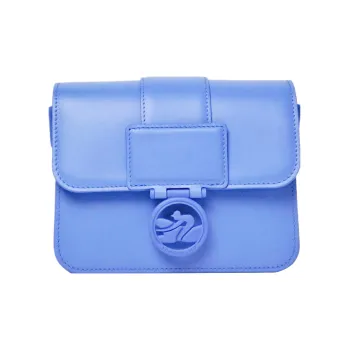 LONGCHAMP BOX TROT Calfskin Square Bag Shoulder Bag Crossbody Bag Small Size Women's Blue