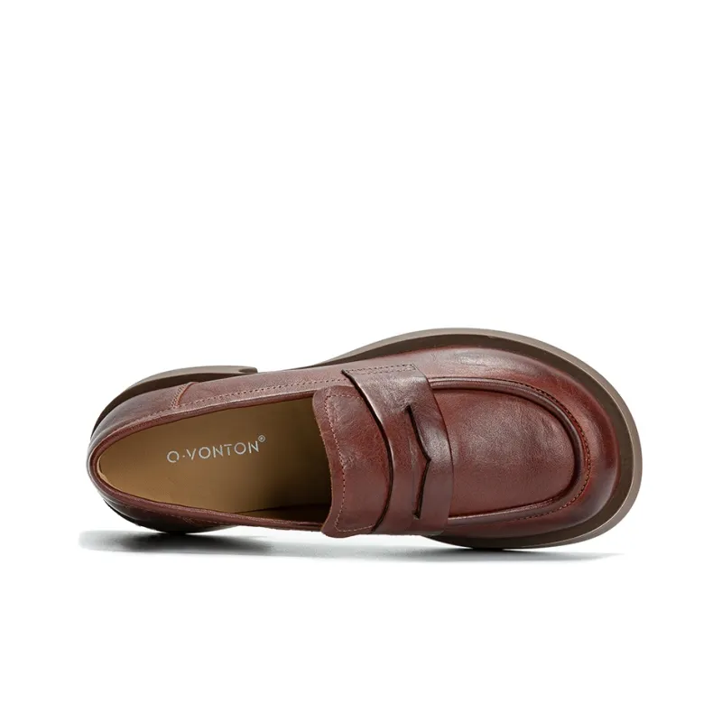 Q.VONTON Loafers Women's Low Top Black/Coffee-7