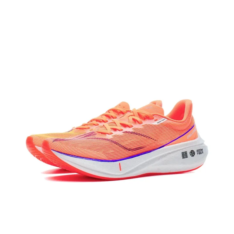 LiNing Feidian 3 Challenger Cushioning Wear-Resistant Low-Top Running Shoes Women's Standard White/Fluorescent Pink-2