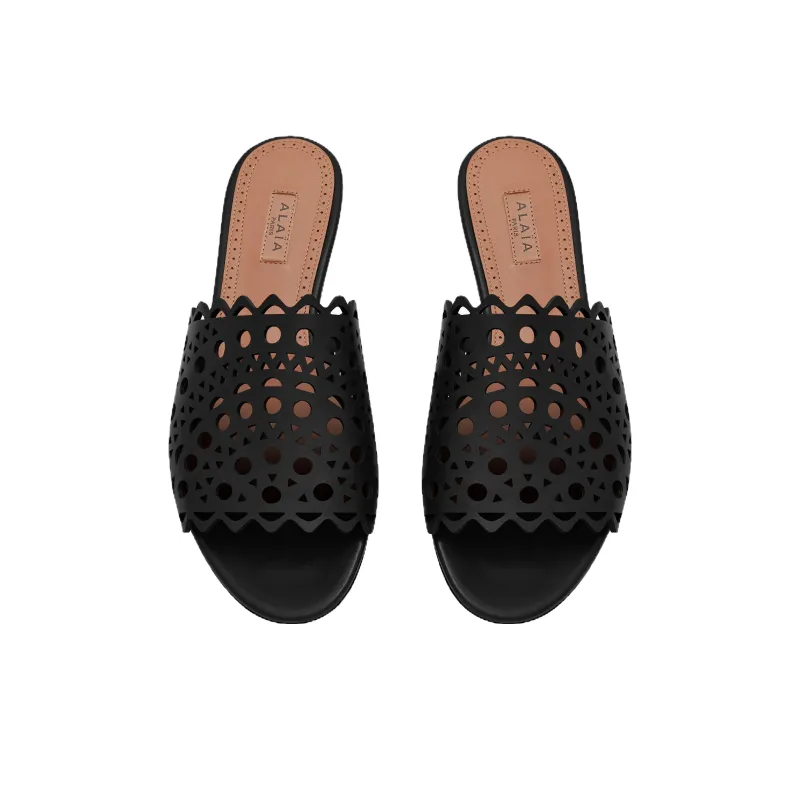 Alaia Slide Slippers Women's Black-3