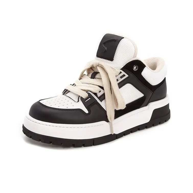 Satchi Low Top Casual Shoes Men's Black White 4CM-1