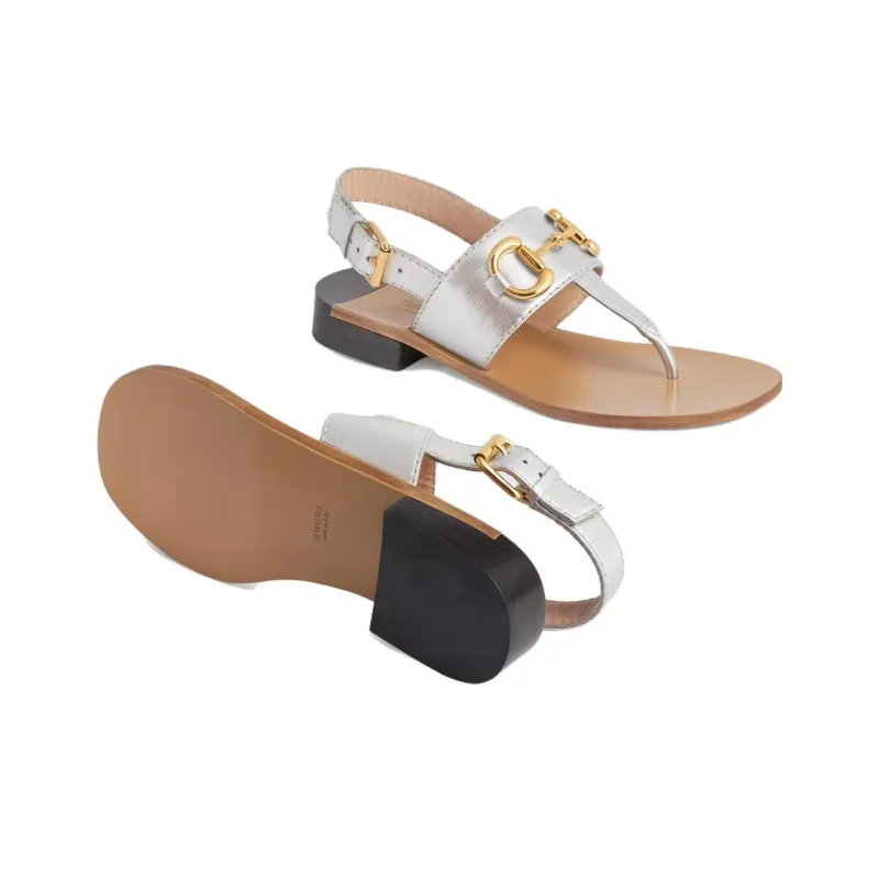 GUCCI Stylish Sandals Women's Silver-4