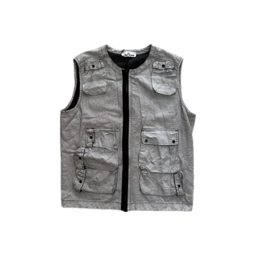 STONE ISLAND Vests Unisex Silver