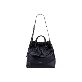 AMAZING SONG Stray Bag Series Cow Leather Tote Bag Shopping Bag Handbag Crossbody Bag Large Size Women's Black/White