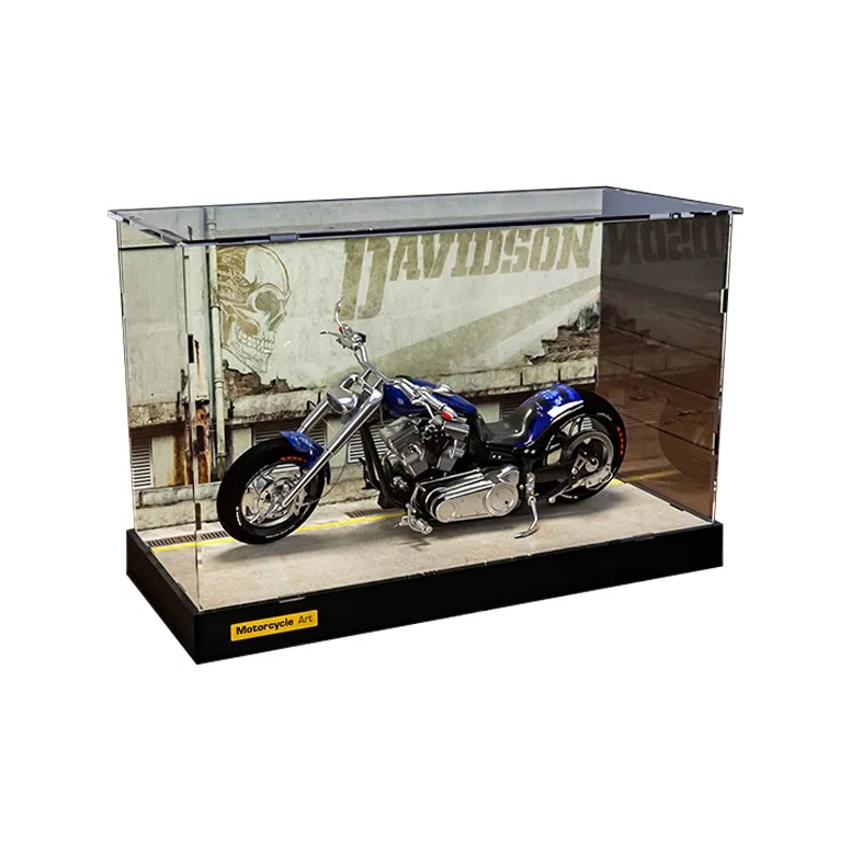 CARMCK 1 12 Motorcycle Hobby Model Shown Scenario Acrylic Base Acrylic Cover Kawasaki H2R Model Accessories-9
