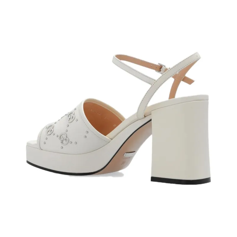 GUCCI GG Stud-embellished Platform Sandals-3