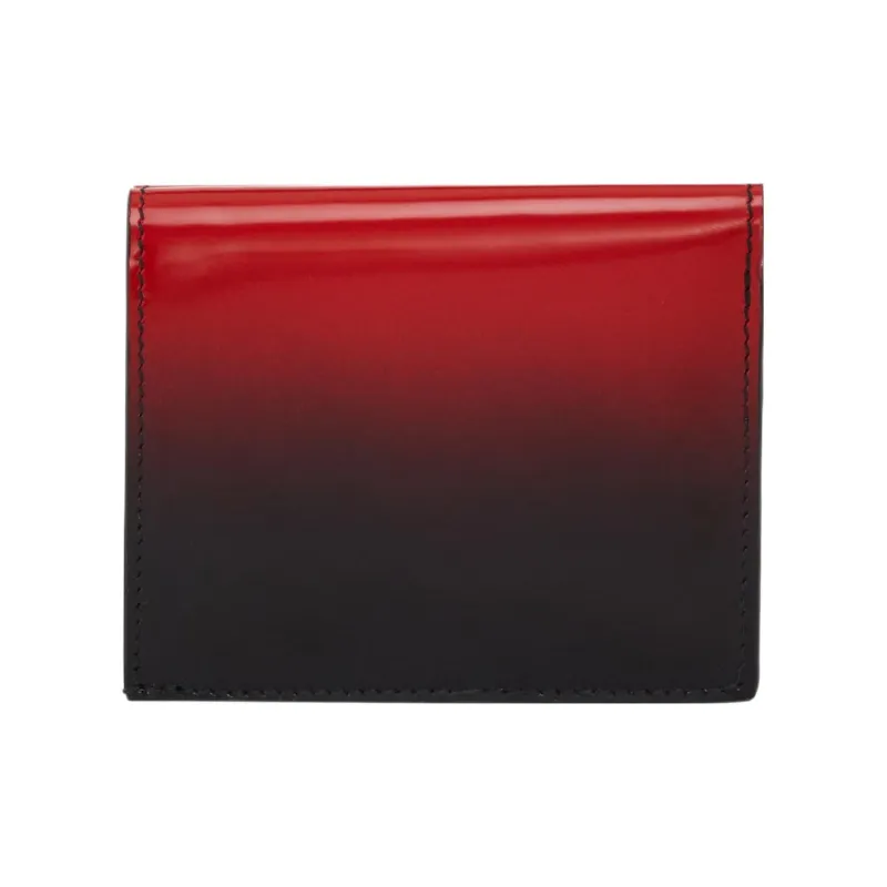 FERRAGAMO Cow Leather Wallet Small Size Women's Flame Red/Black-1