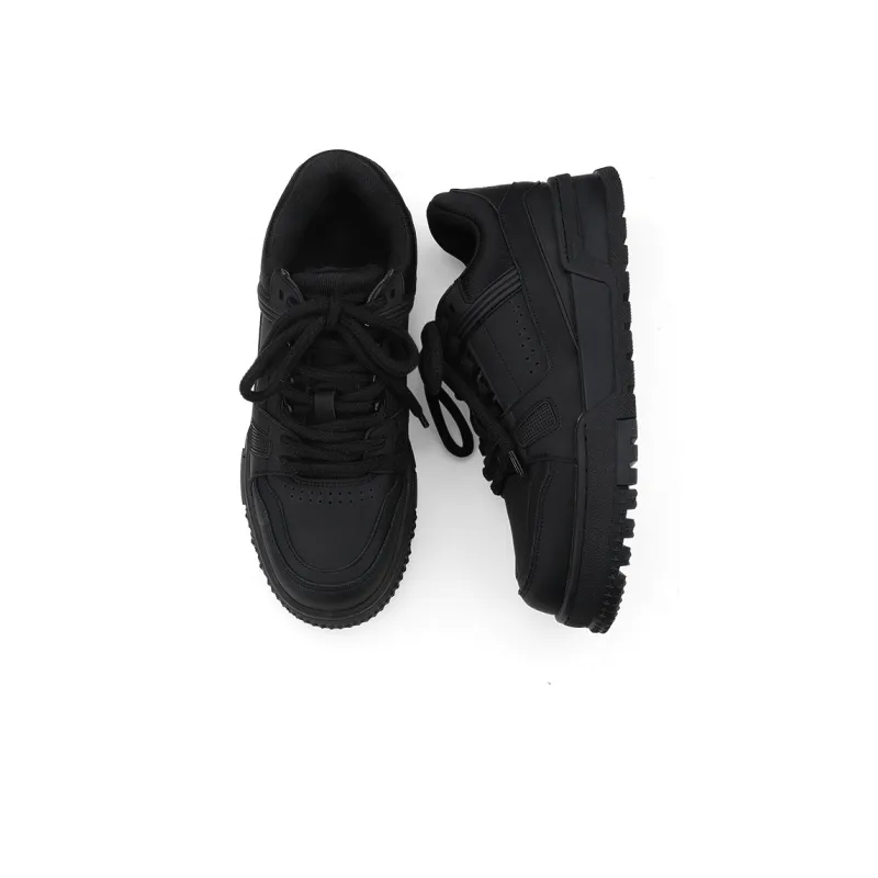 HANQIAORIJI Black Blood Series Skateboard Shoes Unisex Low Top Black-5