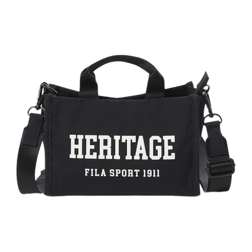 FILA Heritage Nylon Tote Bag Shopping Bag Shoulder Bag Crossbody Bag Handbag Mini Women's Black