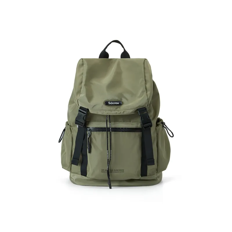 Subcrew Polyester Laptop Backpack Large Size Unisex Black/Army Green-1