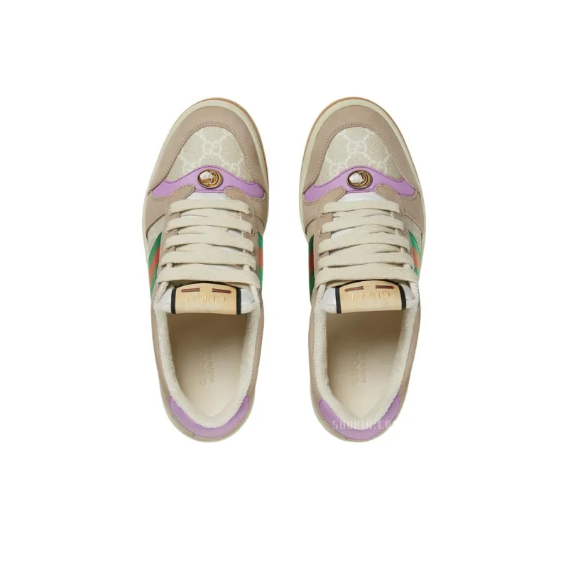 GUCCI Screener Distressed Shoes Low Top Stylish Skateboarding Shoes Women's Multicolor-2