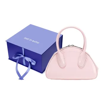 Lost In Echo Cow Leather Bowling Ball Shoulder Bag, Crossbody Bag, Handbag Small Size Women's Pink