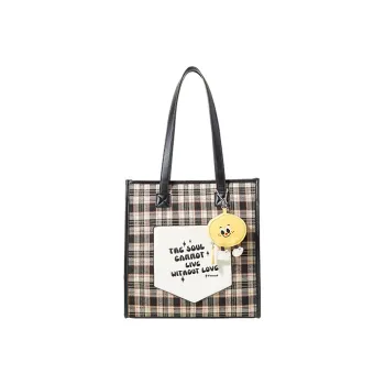 Sound For Life PU Handbag Shoulder Bag Large Size Women's Black/Khaki