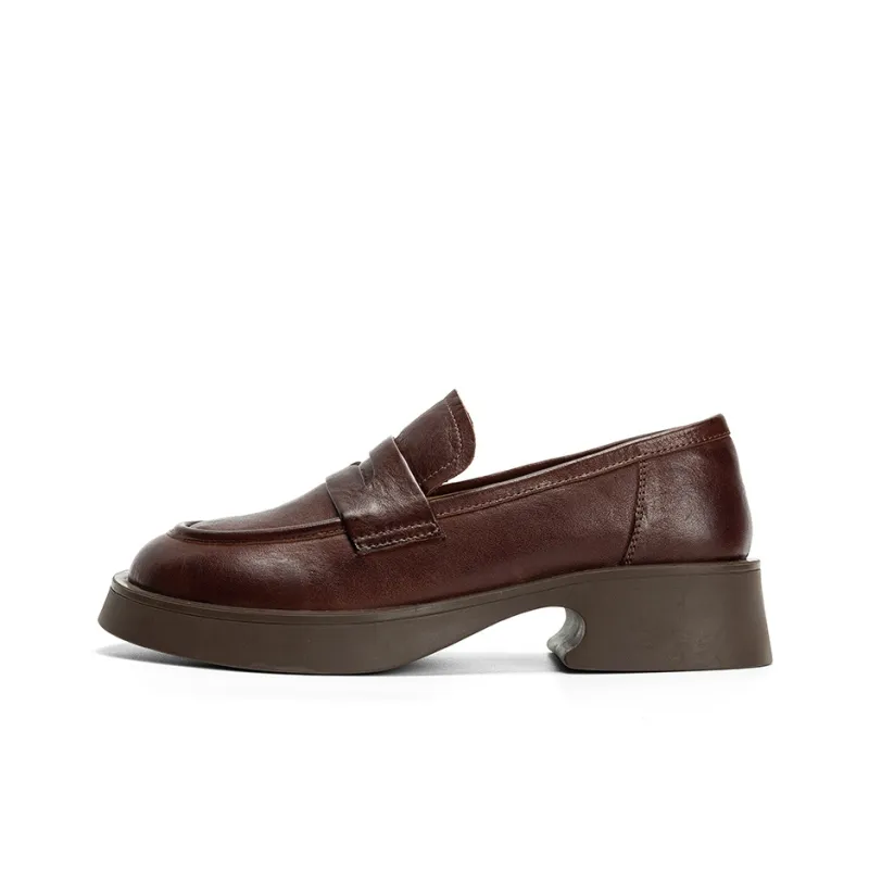 Q.VONTON Loafers Women's Low Top Black/Coffee-5
