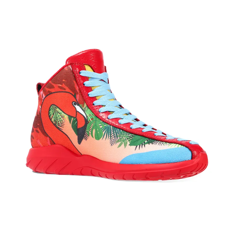 SOULSFENG Mid Top Basketball Shoes Unisex Red-3