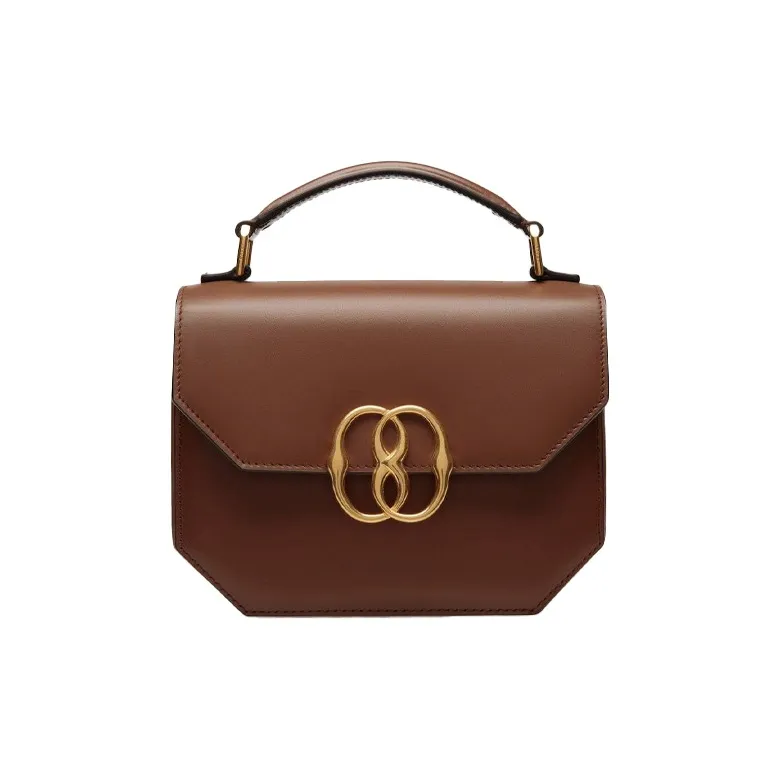 BALLY Emblem Cow Leather Square Bag Shoulder Bag Crossbody Bag Handbag Mini Women's Brown-0