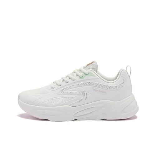 QIAODAN Cushioning Anti Slip And Wear Resistant Low Top Casual Shoes Women's Cloud Pink White