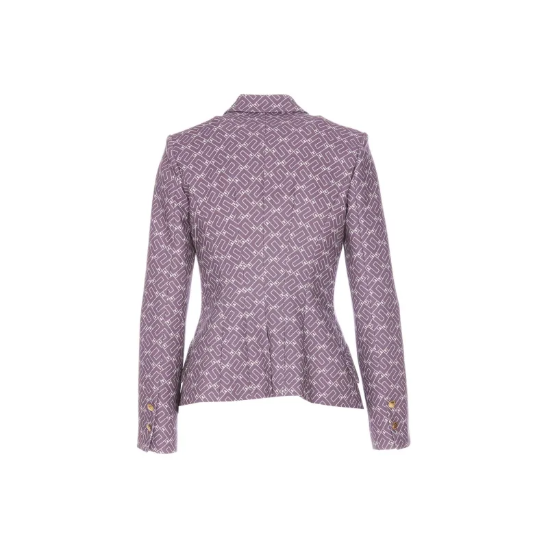 Elisabetta Franchi Monogram Patterned Double-Breasted Blazer-1