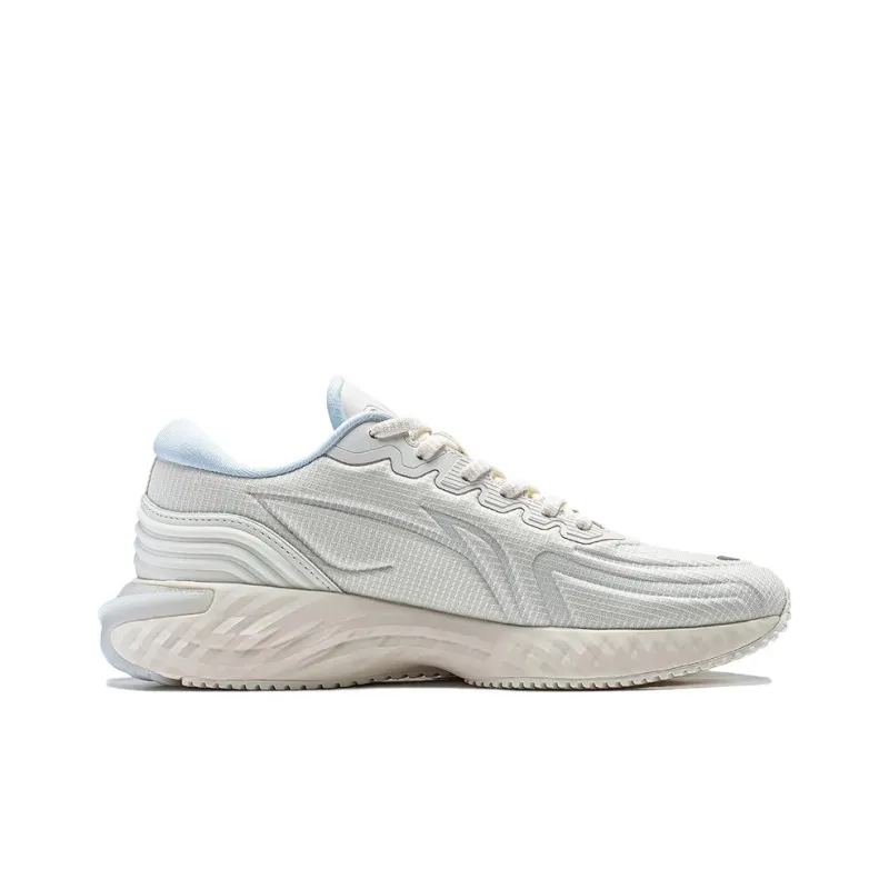 LiNing Cloud Shield Cushioning Reflective Rebound Low Top Running Shoes Women's Ecru-1