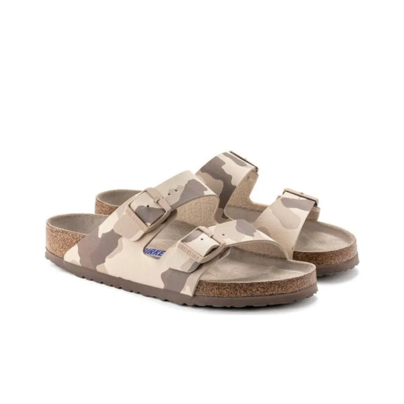 Birkenstock Slide Slippers Women's Taupe Camouflage-2