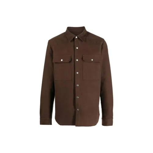 RICK OWENS Shirts Men Brown