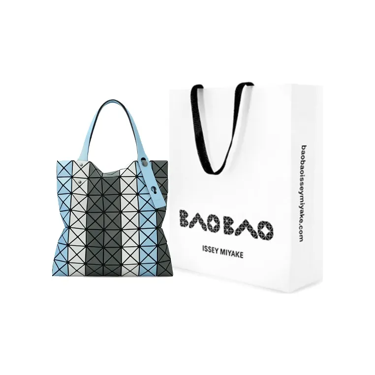 ISSEY MIYAKE PRISM STRIPE Polyvinyl Chloride Resin Tote Bag Handbag Regular Women's Turquoise-4