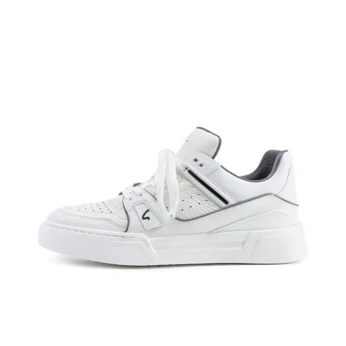 Satchi Breathable Wear Resistant Slip Resistant Low Top Skateboard Shoes Men's White