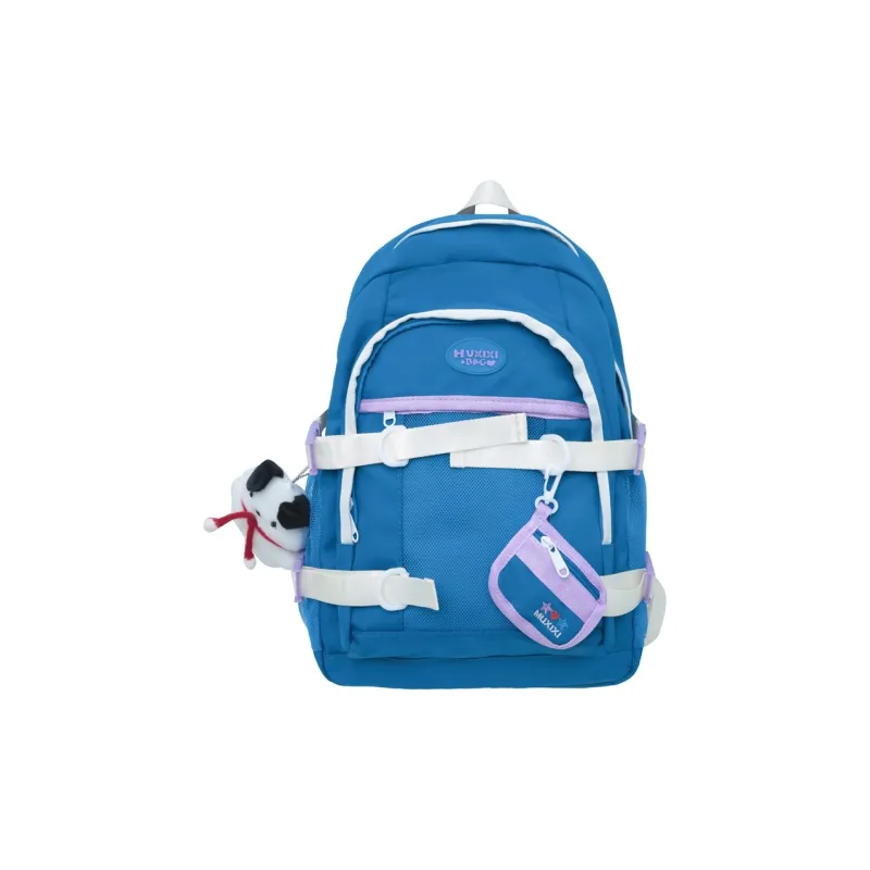 NOMK Nylon Backpack Large Size Unisex Blue-2