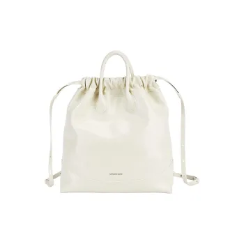 AMAZING SONG Stray Bag Series Cow Leather Backpack Large Size Women's Black/White