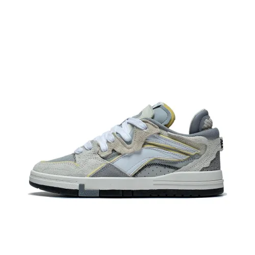 LiNing Wave Pro Non slip Lightweight Low Top Skateboard hope shoes Women's White Gray