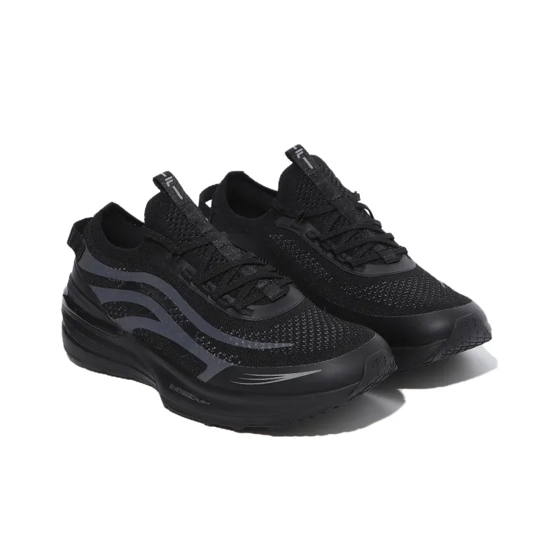 FILA Cushioning Slip Resistant Low Top Casual Running Shoes Unisex Black-2