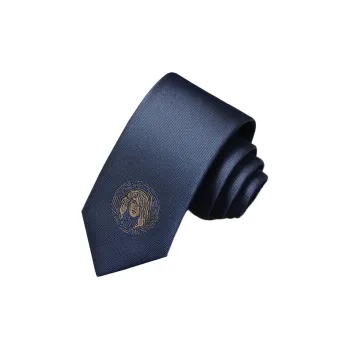 GOLDLION Polyester Ties Unisex Navy Blue