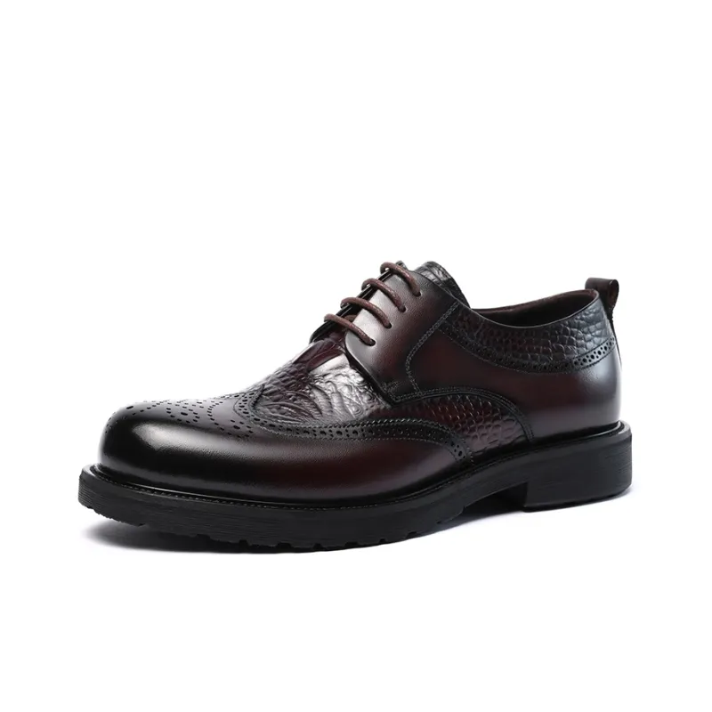 LAORENTOU Dress Shoes Men Low Top Black/Brown-6