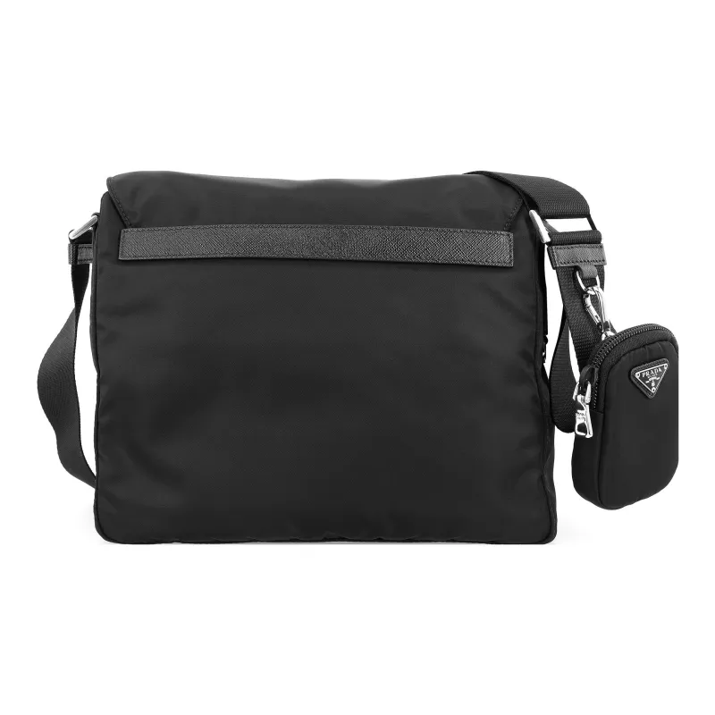 PRADA Nylon 2 in 1 Shoulder Bag, Crossbody Bag Regular Unisex Black-3