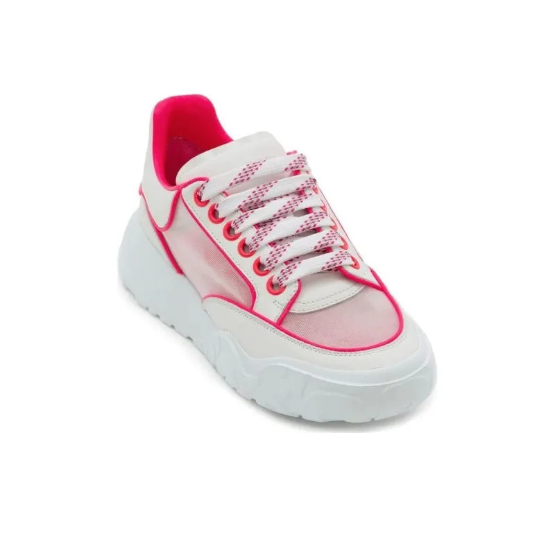 Alexander McQueen Low Top Casual Shoes Women's White Pink-2