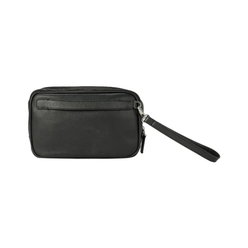 GIORGIO ARMANI Leather Clutch Regular Men's Black-1