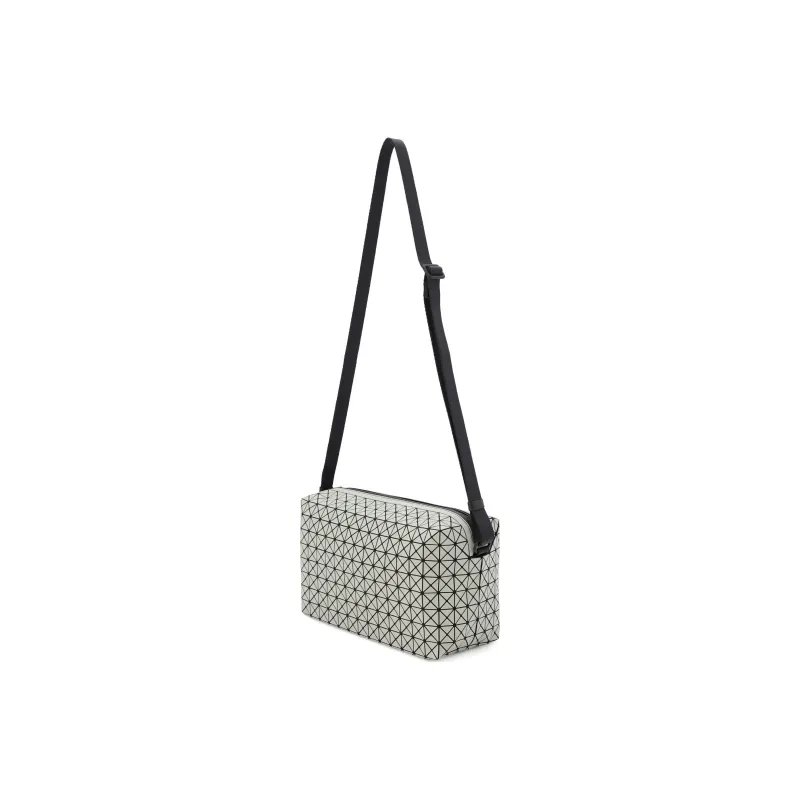 ISSEY MIYAKE Saddle Nylon Box Bag, Shoulder Bag, Crossbody Bag Medium Size Unisex Light Gray-1