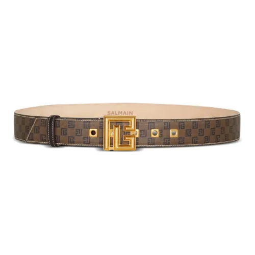 BALMAIN Monogram Canvas Buckled Belt