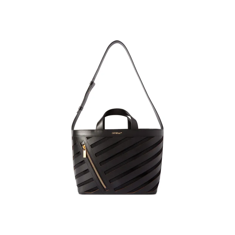 OFF WHITE Leather Shoulder Bag Crossbody Bag Handbag Small Size Women's Black-0